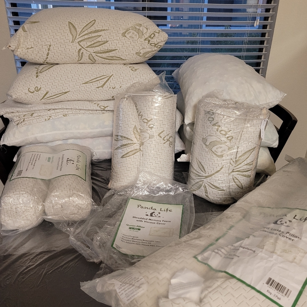 Bamboo #304 & 305 Pillows 8" Shredded Memory Foam Zip Cover Costco - Picture 12 of 14